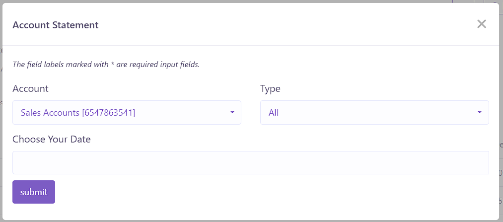 Account Statement Form