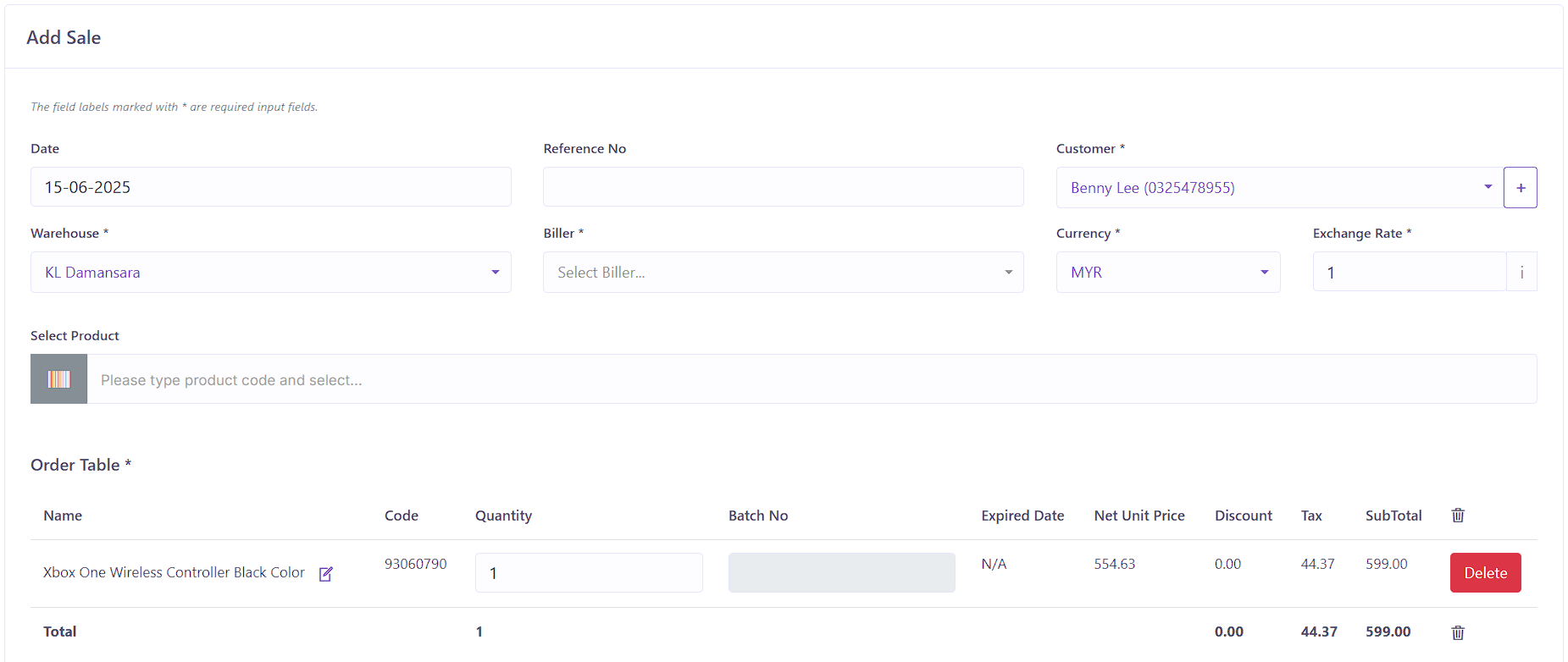 Sales Overview Page