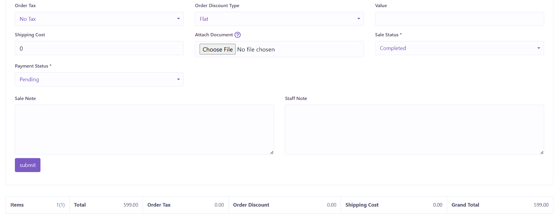 Sales Overview Page